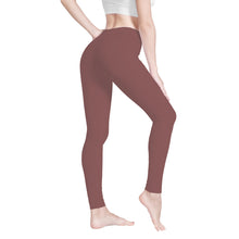 Load image into Gallery viewer, Ti Amo I love you - Exclusive Brand - Rose Taupe - Double White Heart -Womens / Teen Girls / Womens Plus Size - Yoga Leggings - Sizes XS-3XL
