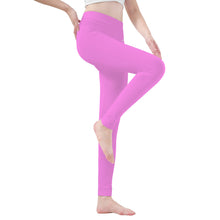 Load image into Gallery viewer, Ti Amo I love you - Exclusive Brand  - Light Fushia Pink - White Daisy -  Yoga Leggings
