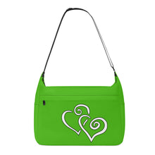 Load image into Gallery viewer, Ti Amo I love you - Exclusive Brand - Kelly Green - Double White Heart - Journey Computer Shoulder Bag
