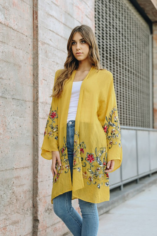 Long Floral Kimono Cardigan Ti Amo I love you