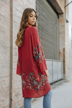 Load image into Gallery viewer, Long Floral Kimono Cardigan Ti Amo I love you
