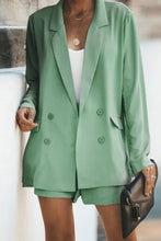 Load image into Gallery viewer, Longline Blazer and Shorts Set with Pockets Ti Amo I love you
