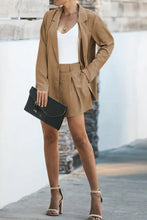 Load image into Gallery viewer, Longline Blazer and Shorts Set with Pockets Ti Amo I love you
