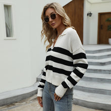 Load image into Gallery viewer, Loose Striped Casual Long Sleeved Pullover Sweater Ti Amo I love you
