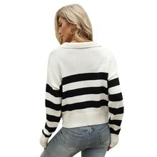 Load image into Gallery viewer, Loose Striped Casual Long Sleeved Pullover Sweater Ti Amo I love you
