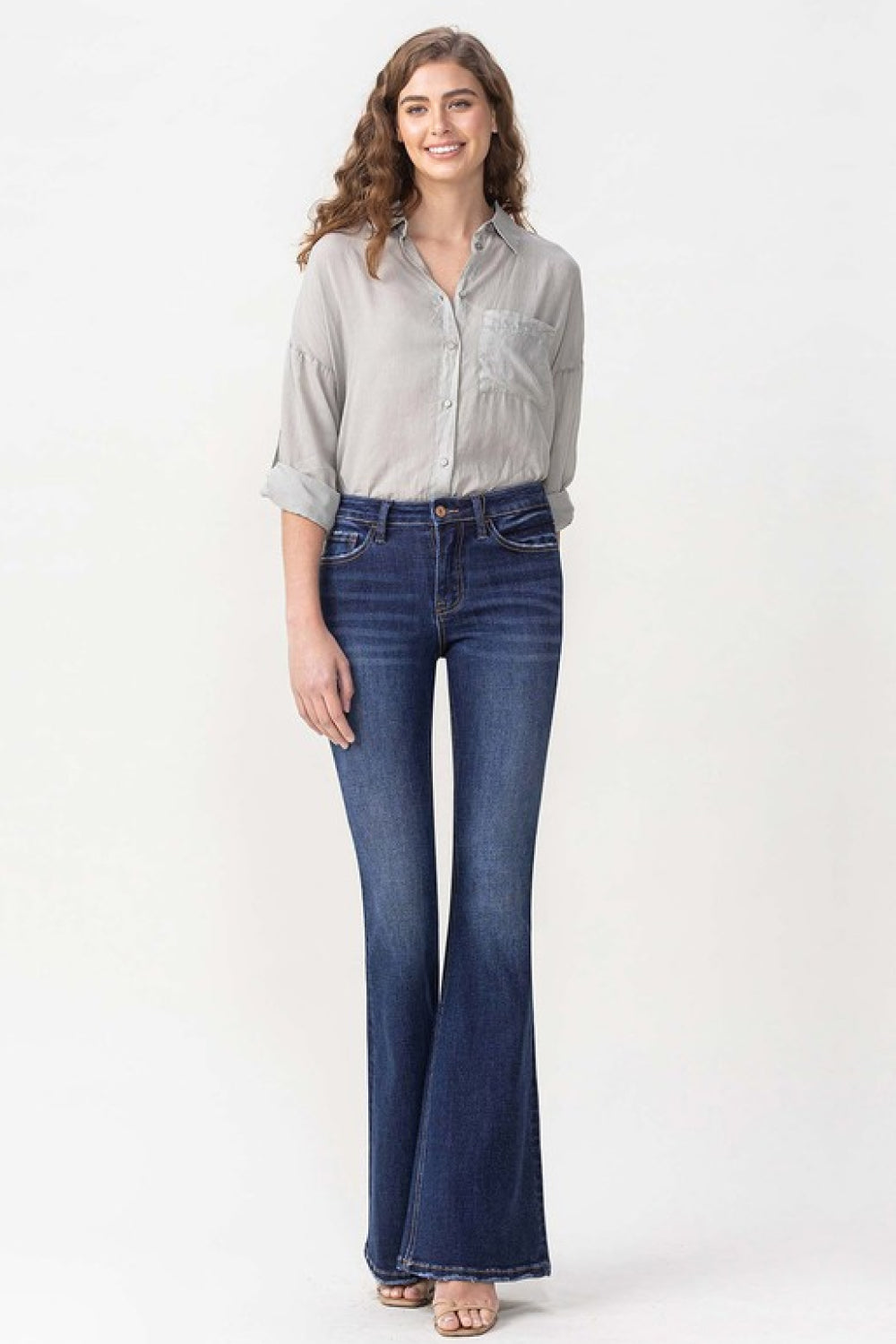 Lovervet Full Size Joanna Midrise Flare Jeans - Sizes 28-32 Waist & 14W-22W Ti Amo I love you