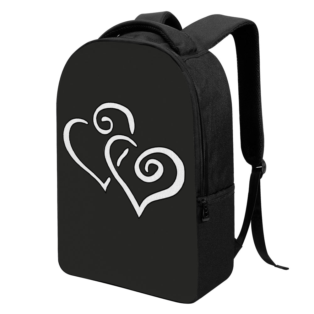Ti Amo I love you - Exclusive Brand - Tuatara - Double White Heart -   Laptop Backpack