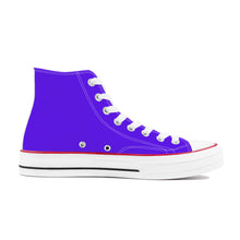 Load image into Gallery viewer, Ti Amo I love you - Exclusive Brand - Dark Purple - White Daisy - High Top Canvas Shoes - White  Soles
