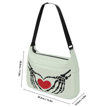 Load image into Gallery viewer, Ti Amo I love you - Exclusive Brand - Periglacial Blue - Skeleton Heart Hands  -  Journey Computer Shoulder Bag
