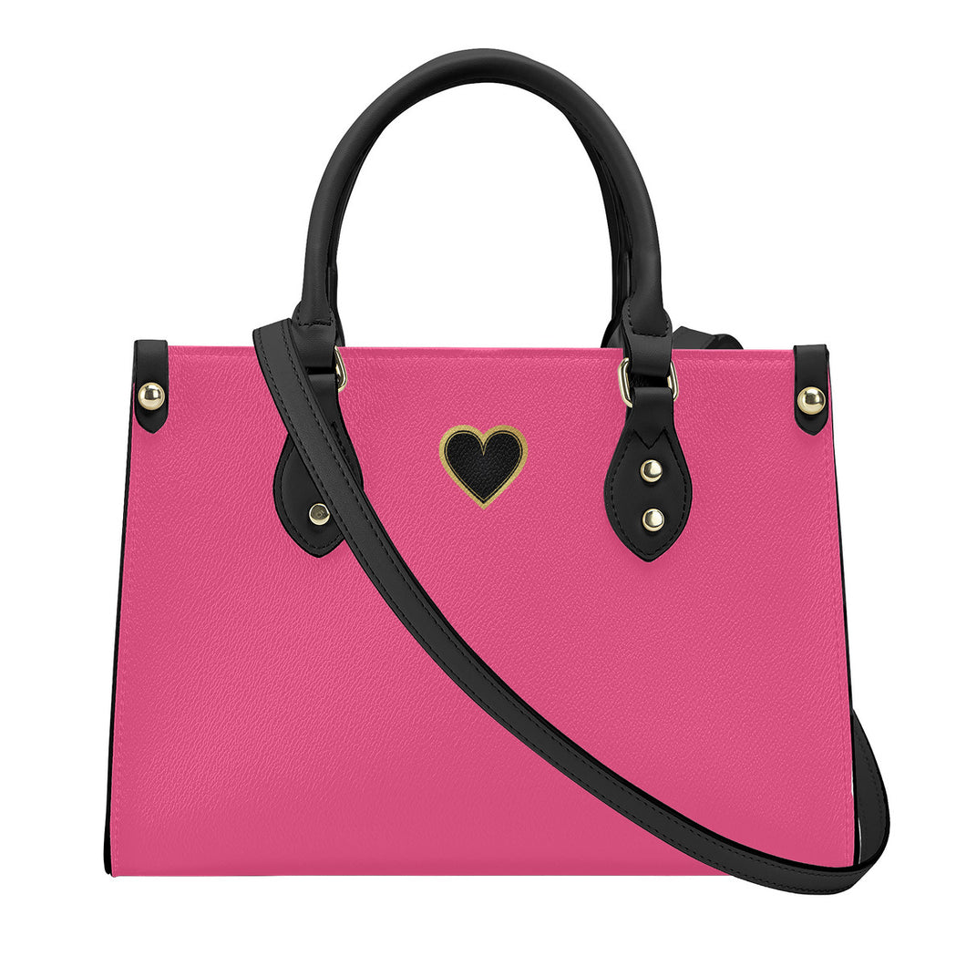 Ti Amo I love you - Exclusive Brand - Warm Pink - Luxury Womens PU Tote Bag - Black Straps