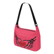 Load image into Gallery viewer, Ti Amo I love you - Exclusive Brand - Carnation 2 - Skeleton Heart Hands  -  Journey Computer Shoulder Bag
