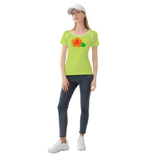 Load image into Gallery viewer, Ti Amo I love you - Exclusive Brand - Yellow Green - Hawaiian Flower - Women&#39;s T shirt - Sizes XS-2XL
