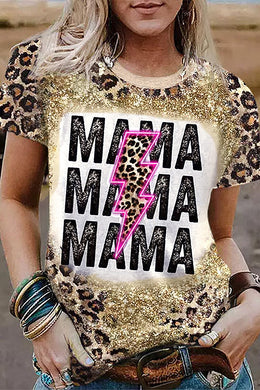 MAMA Lightning Graphic Leopard Dyed T Shirt Ti Amo I love you