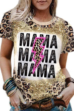 Load image into Gallery viewer, MAMA Lightning Graphic Leopard Dyed T Shirt Ti Amo I love you
