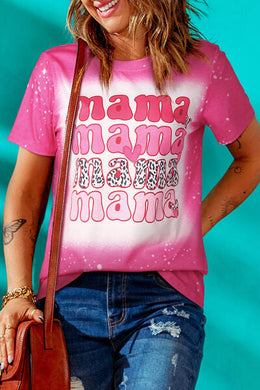 MAMA Round Neck Short Sleeve T-Shirt Ti Amo I love you