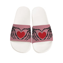 Load image into Gallery viewer, Ti Amo I love you - Exclusive Brand - Old Rose - Skeleton Hands with Heart -  Slide Sandals - White Soles
