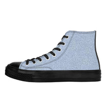 Load image into Gallery viewer, Ti Amo I love you - Exclusive Brand - Cloudy Blue Denim - High Top Canvas Shoes - Black  Soles
