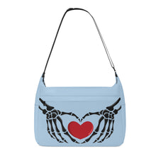 Load image into Gallery viewer, Ti Amo I love you - Exclusive Brand - Spindle - Skeleton Heart Hands  -  Journey Computer Shoulder Bag
