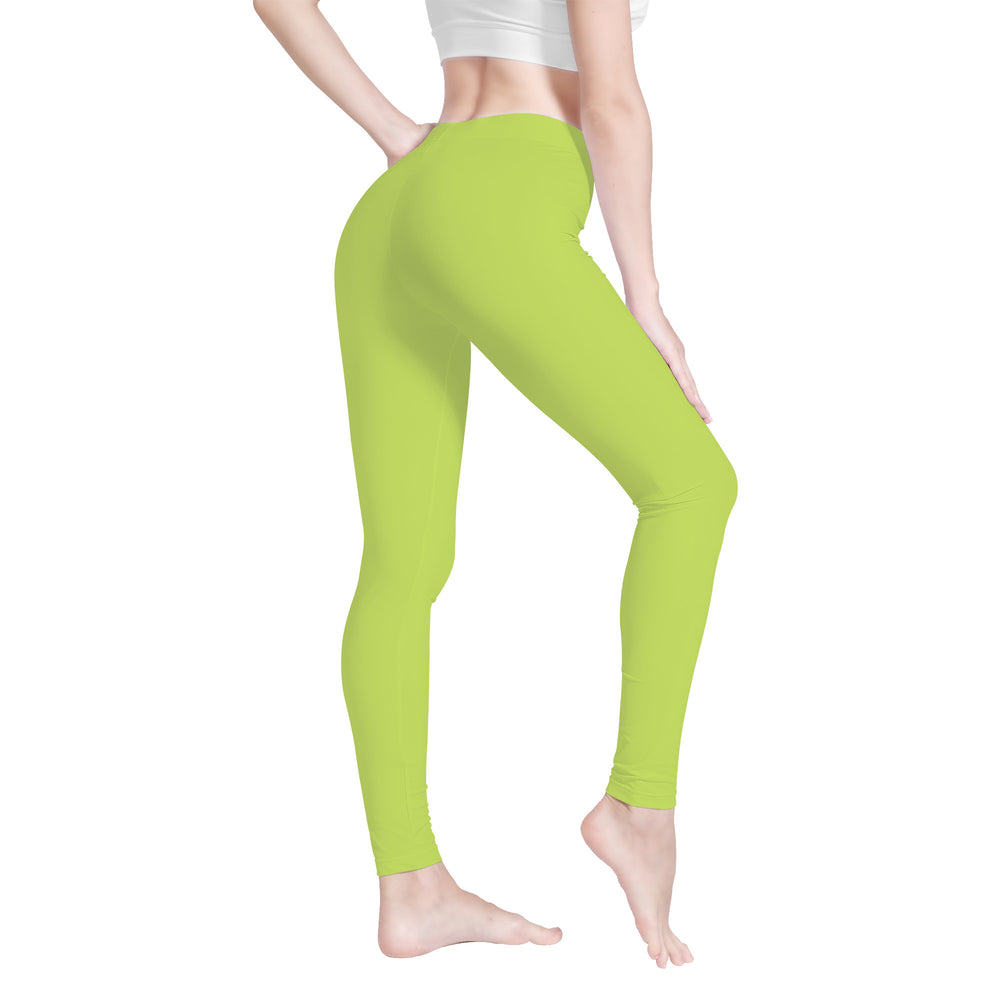 Ti Amo I love you - Exclusive Brand - Yellow Green - White Daisy - Yoga Leggings - Sizes XS-3XL