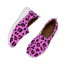 Load image into Gallery viewer, Ti Amo I love you - Exclusive Brand - Persian Pink with Cerise Leopard Spots - Womens Casual Slip On Shoes
