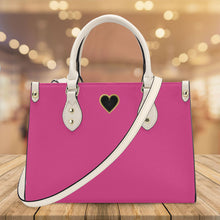 Load image into Gallery viewer, Ti Amo I love you - Exclusive Brand - Raspberry Rose - Luxury Womens PU Tote Bag - Cream Straps
