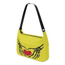 Load image into Gallery viewer, Ti Amo I love you - Exclusive Brand - Pear Yellow - Skeleton Heart Hands  -  Journey Computer Shoulder Bag
