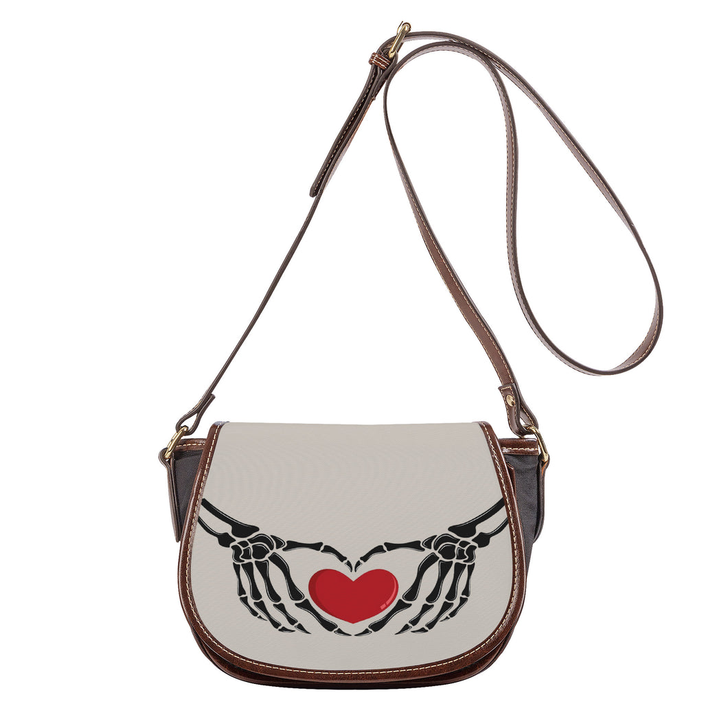 Ti Amo I love you - Exclusive Brand - Swirl - Skeleton Hands with Heart - Saddle Bag