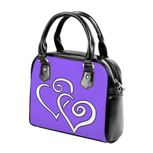 Load image into Gallery viewer, Ti Amo I love you - Heliotrope 3 - Double White Heart - Shoulder Handbag
