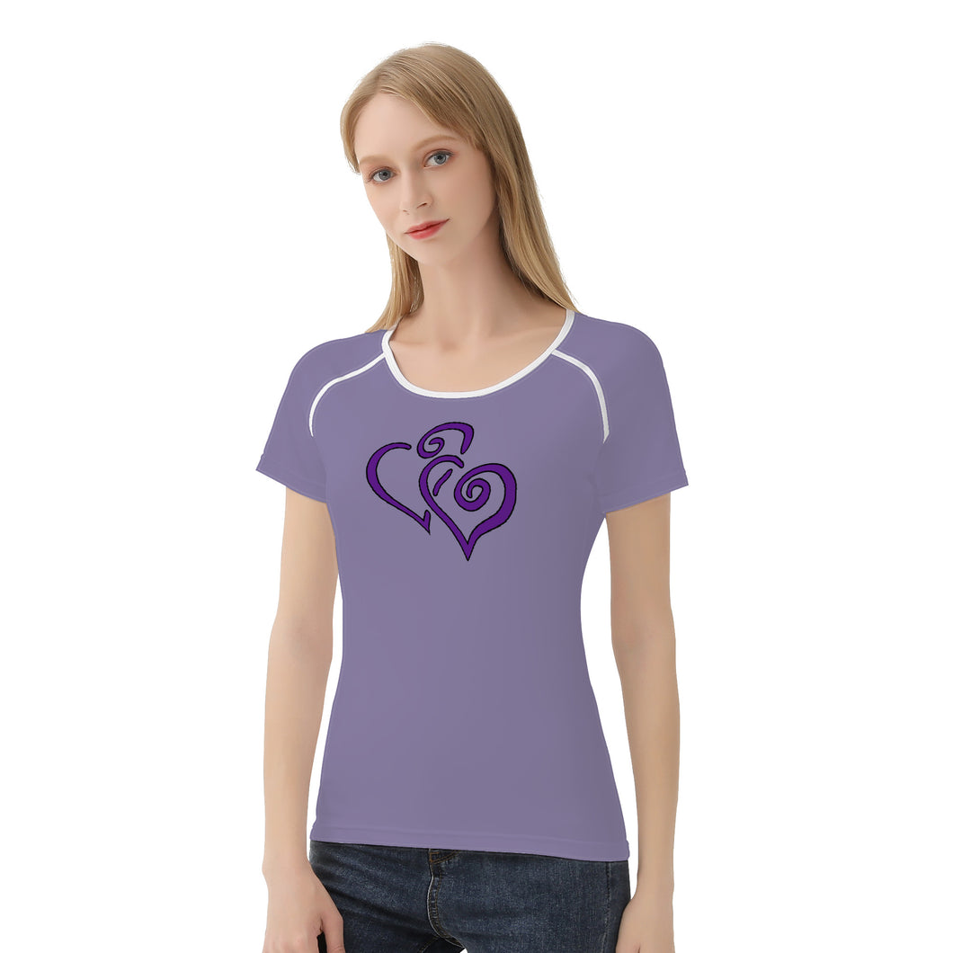 Ti Amo I love you - Exclusive Brand  - Kimberly - Double Purple Heart -  Women's T shirt