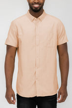 Load image into Gallery viewer, MENS PASTEL COLOR SHORT SLEEVE BUTTON DOWN Ti Amo I love you
