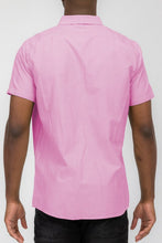 Load image into Gallery viewer, MENS PASTEL COLOR SHORT SLEEVE BUTTON DOWN Ti Amo I love you
