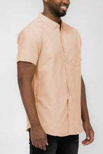 Load image into Gallery viewer, MENS PASTEL COLOR SHORT SLEEVE BUTTON DOWN Ti Amo I love you
