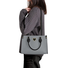 Load image into Gallery viewer, Ti Amo I love you - Exclusive Brand - Mountain Mist - Luxury Women PU Tote Bag - Black Straps
