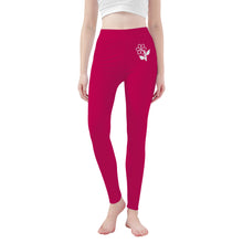 Load image into Gallery viewer, Ti Amo I love you - Exclusive Brand - Lipstick 2 - White Daisy - Yoga Leggings - Sizes XS-3XL
