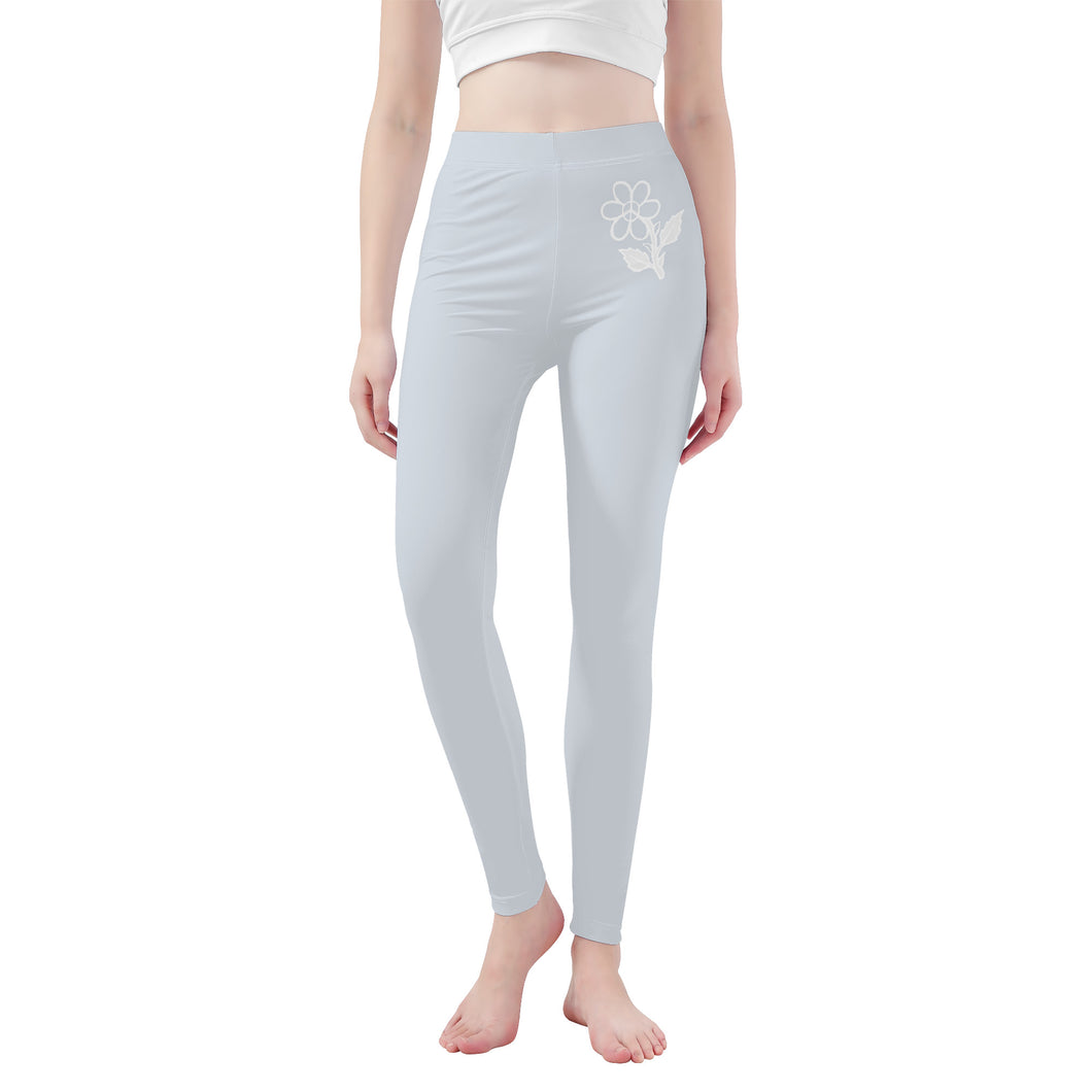 Ti Amo I love you - Exclusive Brand - Mystic -  White Daisy -  Yoga Leggings