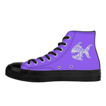 Load image into Gallery viewer, Ti Amo I love you - Exclusive Brand - Heliotrope 3 - Angry Fish - High Top Canvas Shoes - Black  Soles
