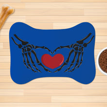 Load image into Gallery viewer, Ti Amo I love you - Exclusive Brand - Dark Blue - Skeleton Hands with Heart  - Big Paws Pet Rug
