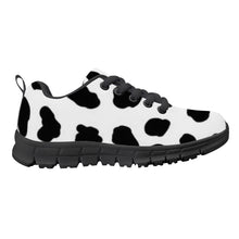 Load image into Gallery viewer, Ti Amo I love you - Exclusive Brand - White with Black Cow Spots - Kids Sneakers - Black Soles
