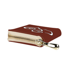 Load image into Gallery viewer, Ti Amo I love you - Exclusive Brand - Metallic Copper - Double White Heart - PU Leather - Zipper Card Holder
