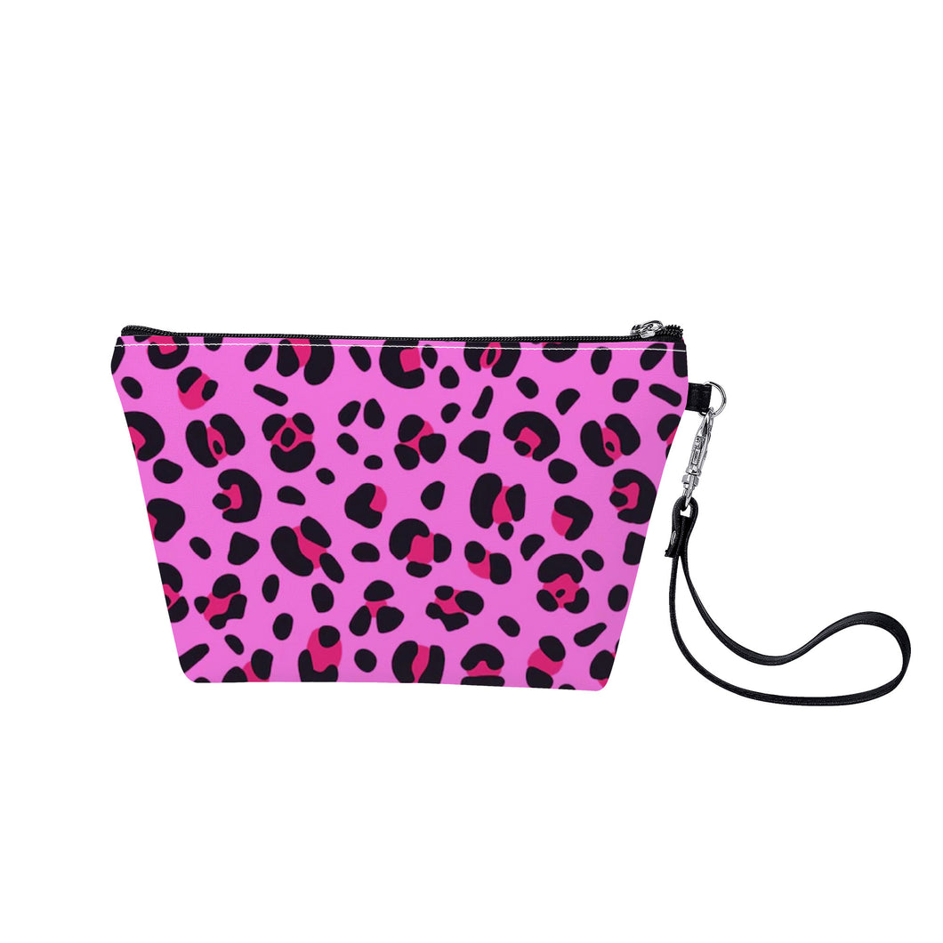 Ti Amo I love you - Exclusive Brand - Persian Pink with Cerise Leopard Spots - Sling Cosmetic Bag