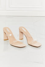 Load image into Gallery viewer, MMShoes - Beige - Walking On Air Transparent Double Band Heeled Sandal - Sizes 6-11 Ti Amo I love you
