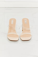 Load image into Gallery viewer, MMShoes - Beige - Walking On Air Transparent Double Band Heeled Sandal - Sizes 6-11 Ti Amo I love you
