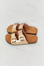 Load image into Gallery viewer, MMShoes Best Life Double-Banded Slide Sandal in Gold Ti Amo I love you
