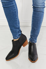 Load image into Gallery viewer, MMShoes Trust Yourself Embroidered Crossover Cowboy Bootie in Black Ti Amo I love you
