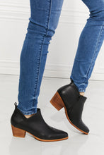 Load image into Gallery viewer, MMShoes Trust Yourself Embroidered Crossover Cowboy Bootie in Black Ti Amo I love you
