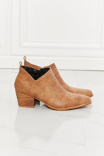 Load image into Gallery viewer, MMShoes Trust Yourself Embroidered Crossover Cowboy Bootie in Caramel Ti Amo I love you
