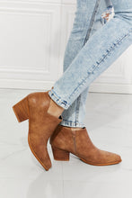 Load image into Gallery viewer, MMShoes Trust Yourself Embroidered Crossover Cowboy Bootie in Caramel Ti Amo I love you
