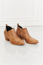 Load image into Gallery viewer, MMShoes Trust Yourself Embroidered Crossover Cowboy Bootie in Caramel Ti Amo I love you
