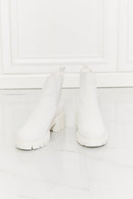 Load image into Gallery viewer, MMShoes Work For It Matte Lug Sole Chelsea Boots in White Ti Amo I love you
