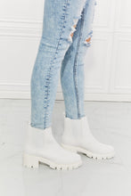 Load image into Gallery viewer, MMShoes Work For It Matte Lug Sole Chelsea Boots in White Ti Amo I love you
